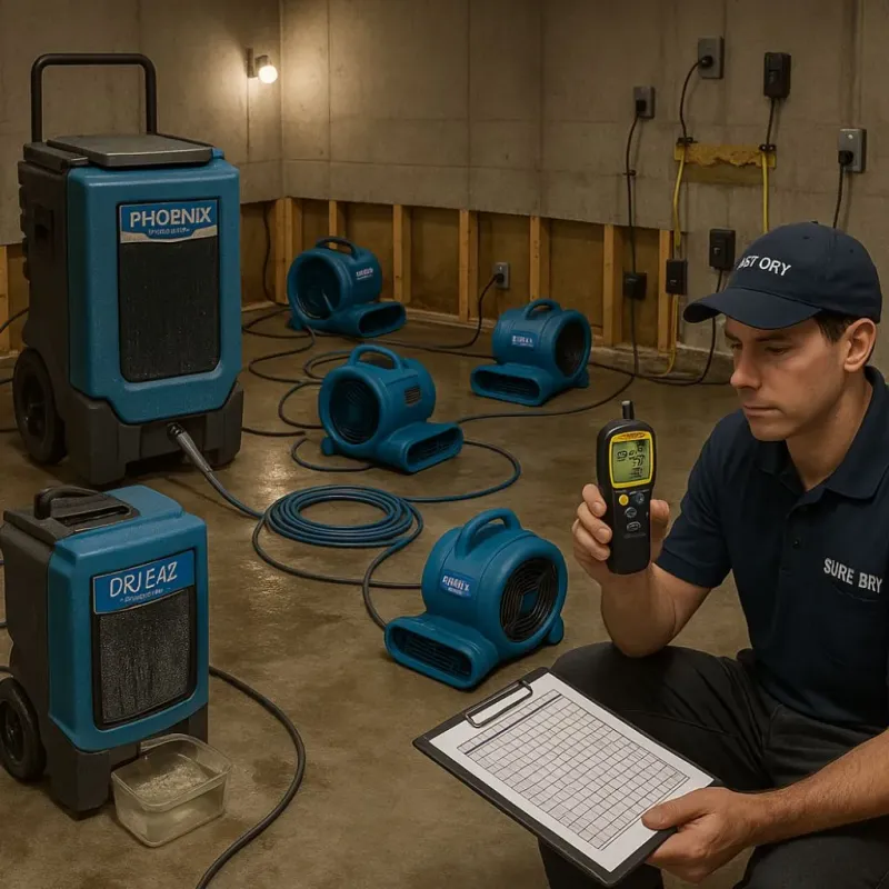Structural Drying and Dehumidification process in Franklin, ME